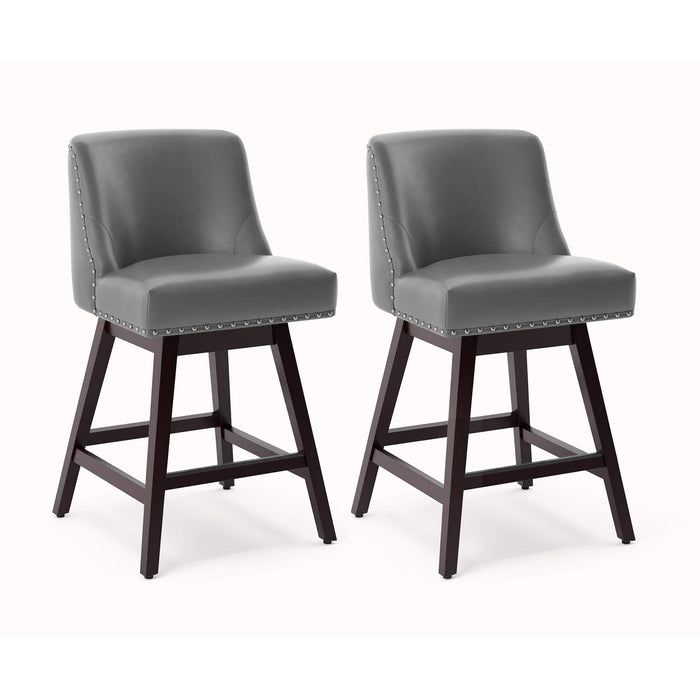 Zoe Swivel Counter Stool with Nailhead Trim