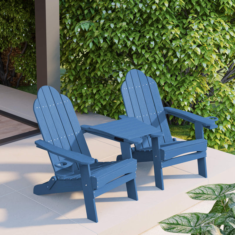 Miranda Foldable Adirondack Chairs with Cup Holders