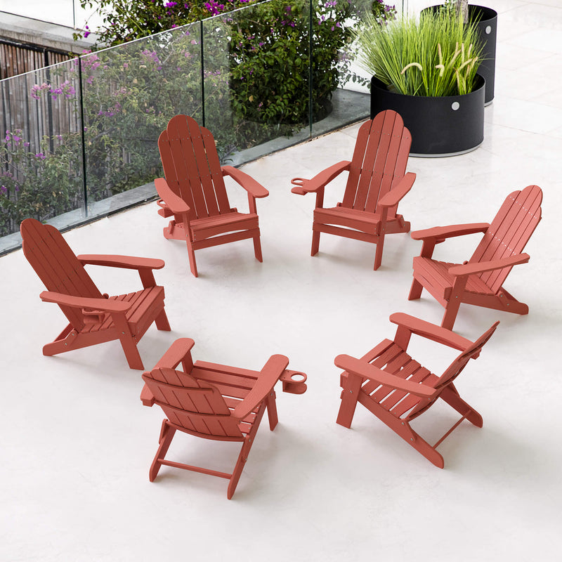 Miranda Foldable Adirondack Chairs with Cup Holders