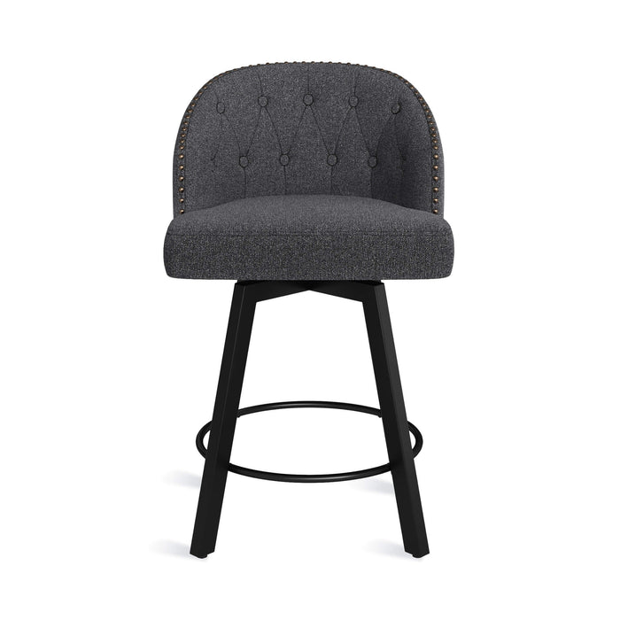 Arturo Swivel Counter Stool with Nailhead Trim