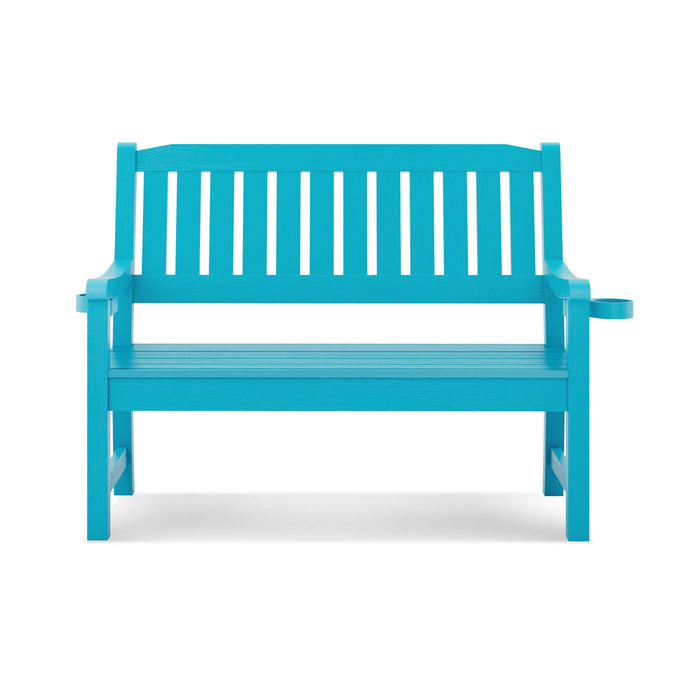 Louis Outdoor Bench with 2 Cup Holders