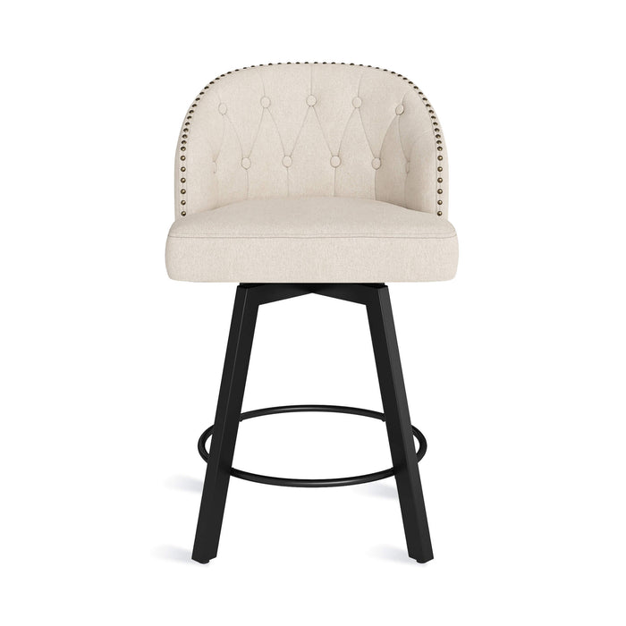 Arturo Swivel Counter Stool with Nailhead Trim