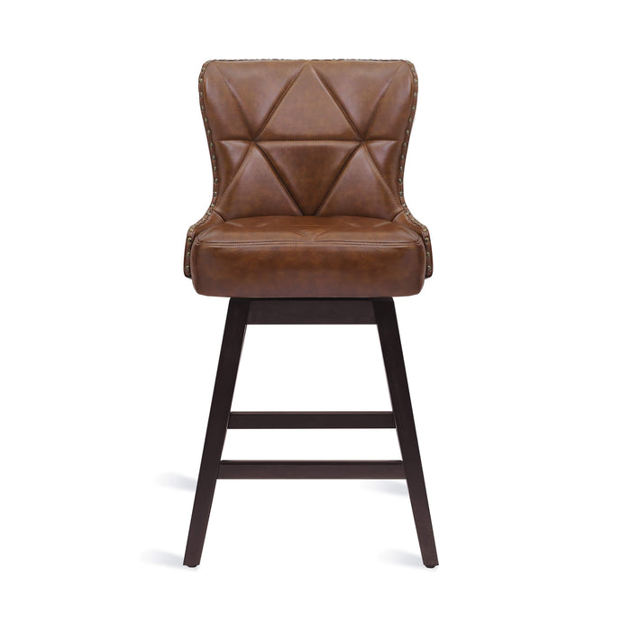 Zora Swivel Counter Stool with Nailhead Trim