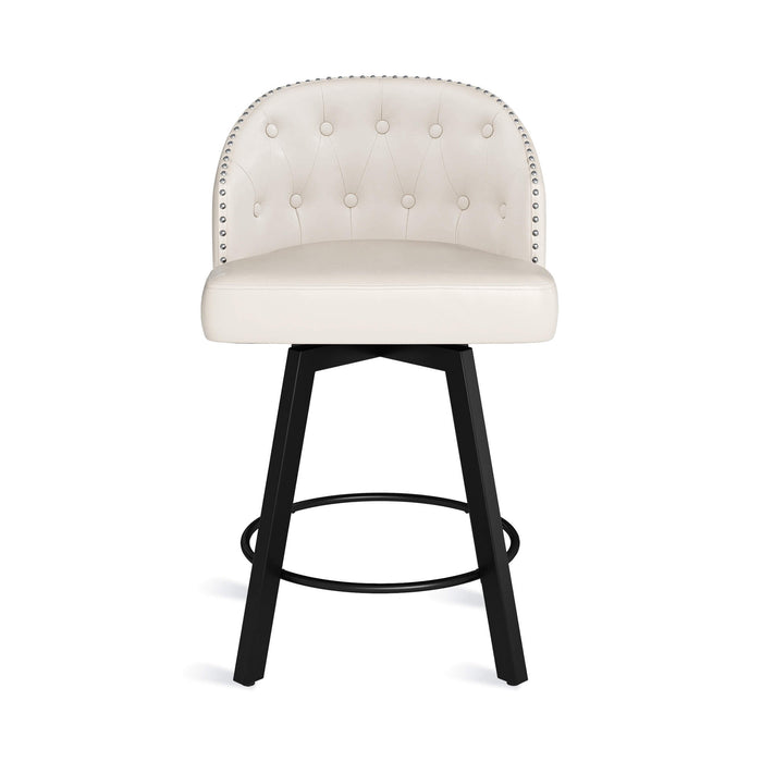 Arturo Swivel Counter Stool with Nailhead Trim