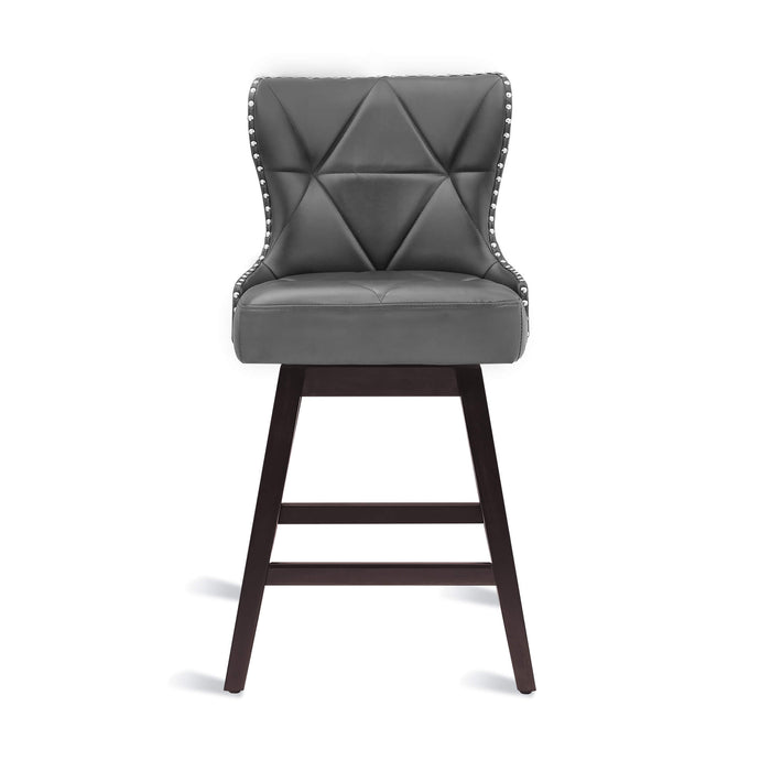 Zora Swivel Counter Stool with Nailhead Trim