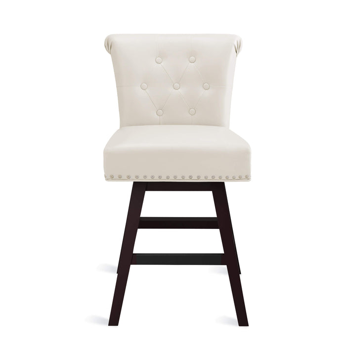 Caesar Swivel Counter Stool with Nailhead Trim