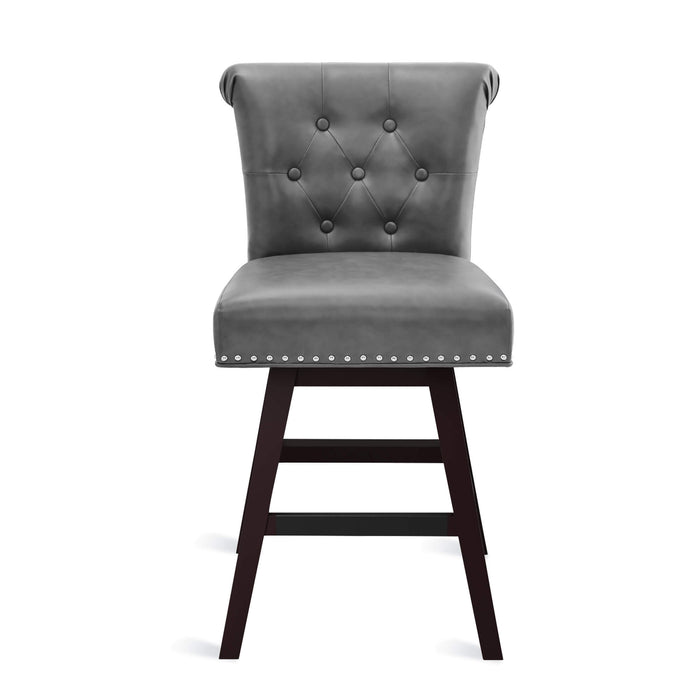 Caesar Swivel Counter Stool with Nailhead Trim