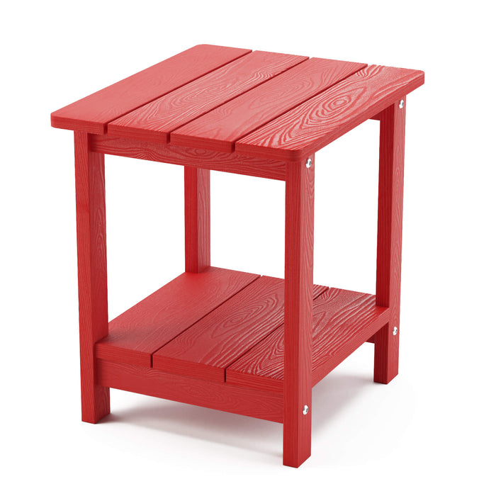 Poly Outdoor Patio Table Adirondack Side Table 2-Tier Frame — LUE BONA®