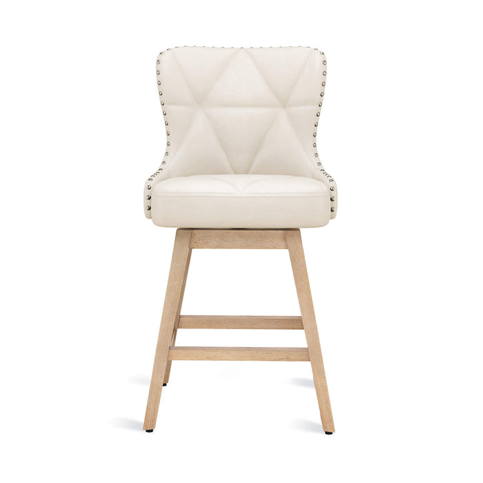 Zora Swivel Counter Stool with Nailhead Trim