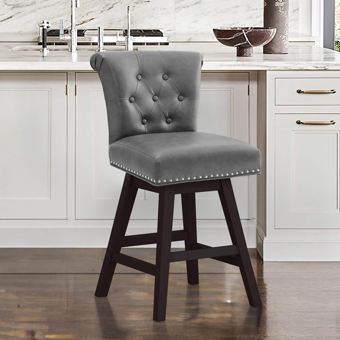 Caesar Swivel Counter Stool with Nailhead Trim