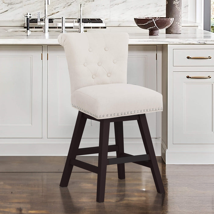 Caesar Swivel Counter Stool with Nailhead Trim