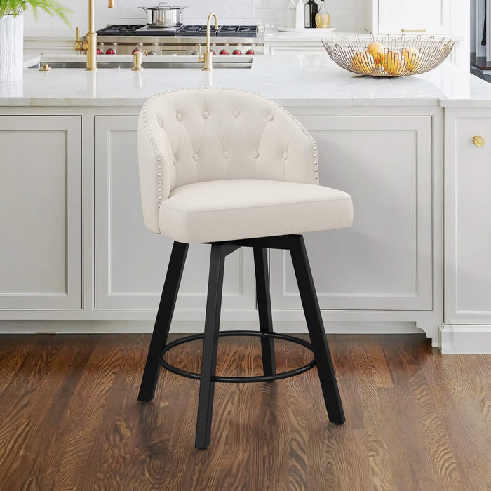 Arturo Swivel Counter Stool with Nailhead Trim