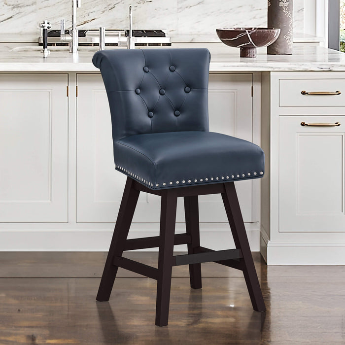 Caesar Swivel Counter Stool with Nailhead Trim