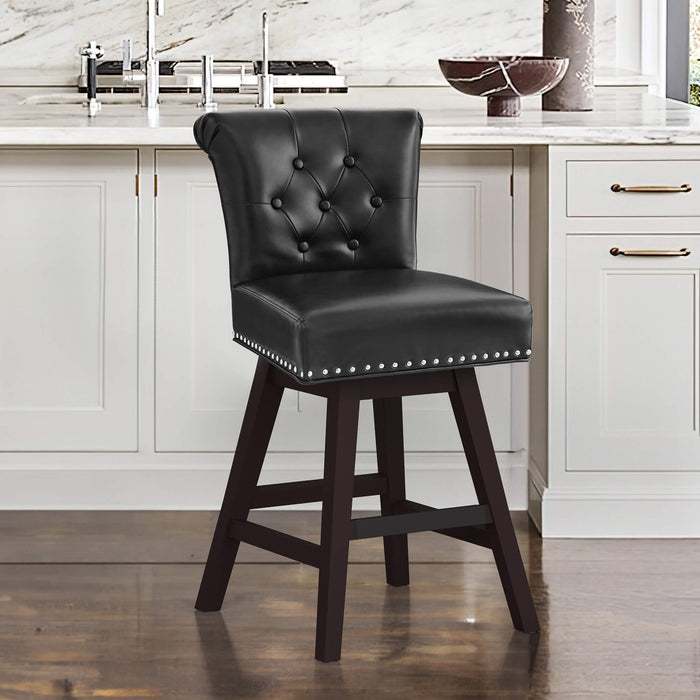 Caesar Swivel Counter Stool with Nailhead Trim