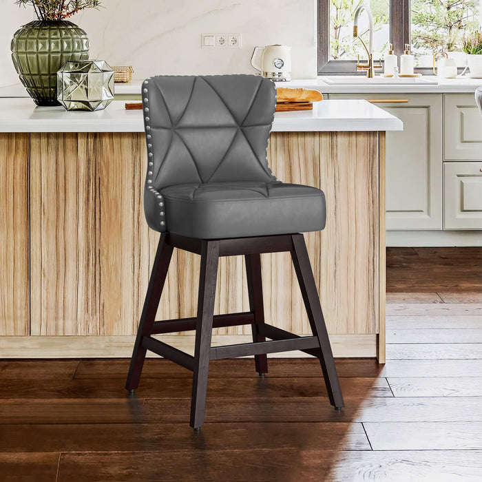 Zora Swivel Counter Stool with Nailhead Trim