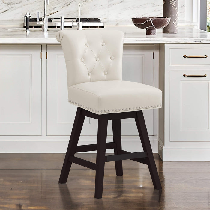 Caesar Swivel Counter Stool with Nailhead Trim