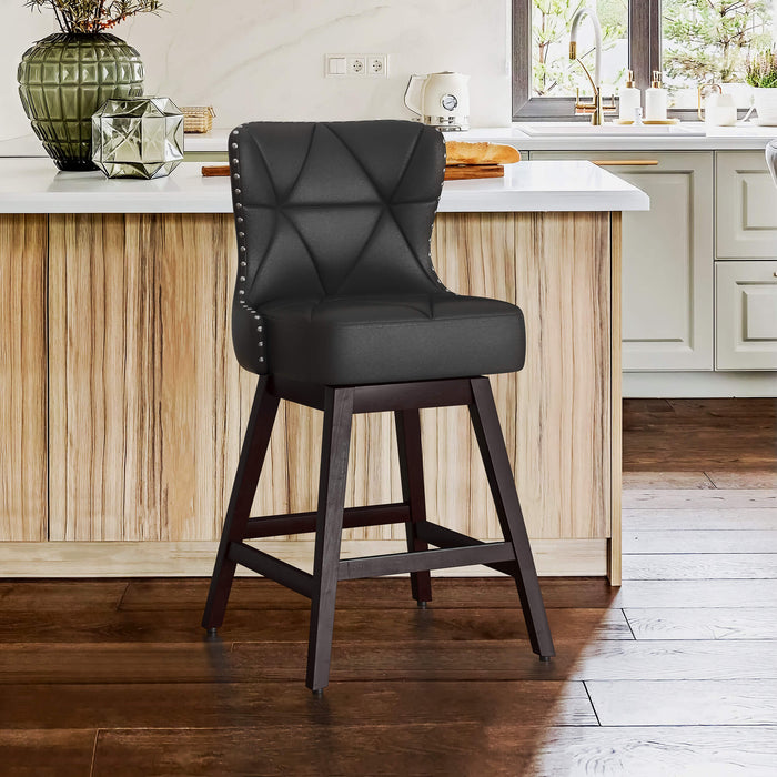 Zora Swivel Counter Stool with Nailhead Trim