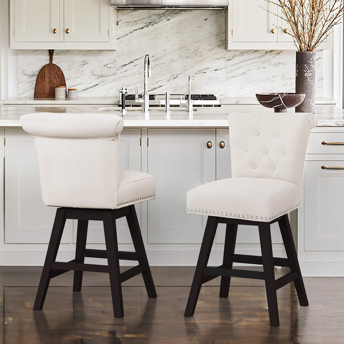 Caesar Swivel Counter Stool with Nailhead Trim