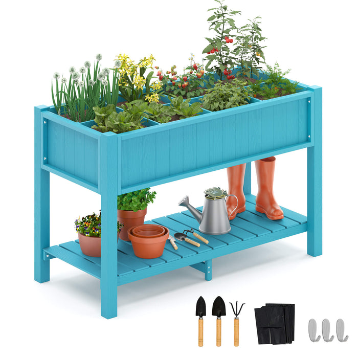 Stacy Elevated Planter Box with Compartments