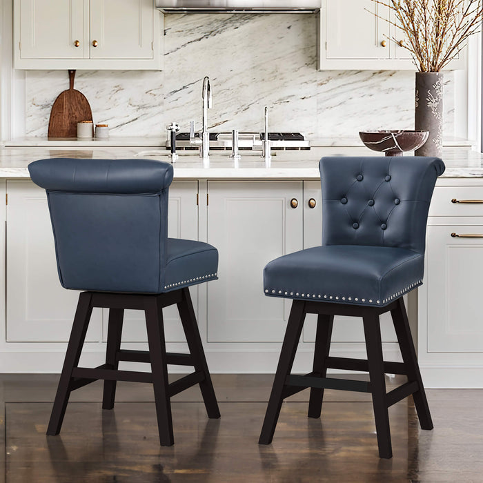Caesar Swivel Counter Stool with Nailhead Trim