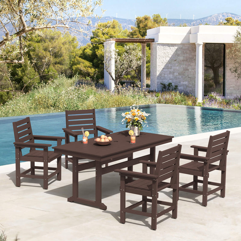 Coachella HDPS 4/6 Seats Outdoor Dining Table And Chairs Set