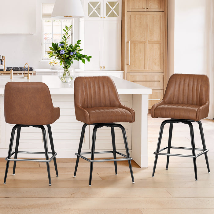 Woody Swivel Counter Stool