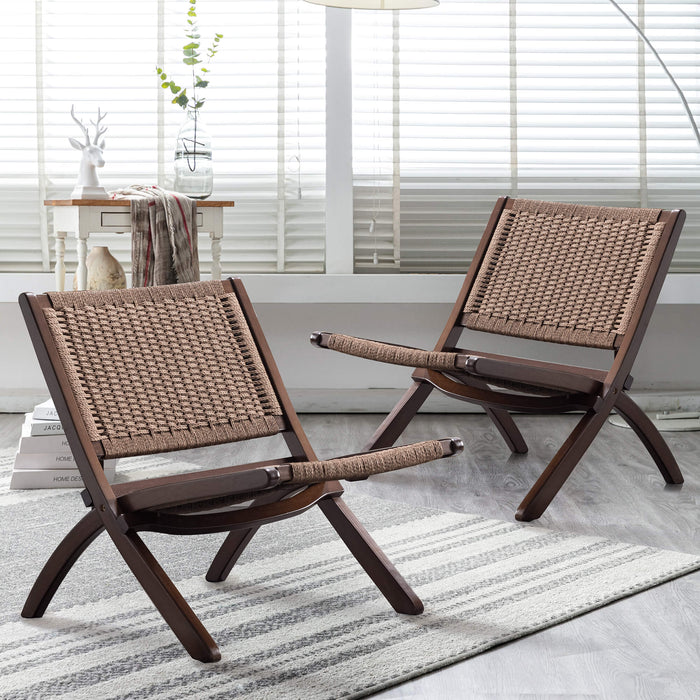 Grasse Folding Rope Woven Accent Chair