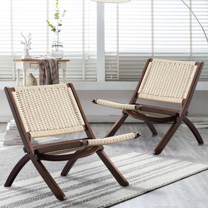 Grasse Folding Rope Woven Accent Chair