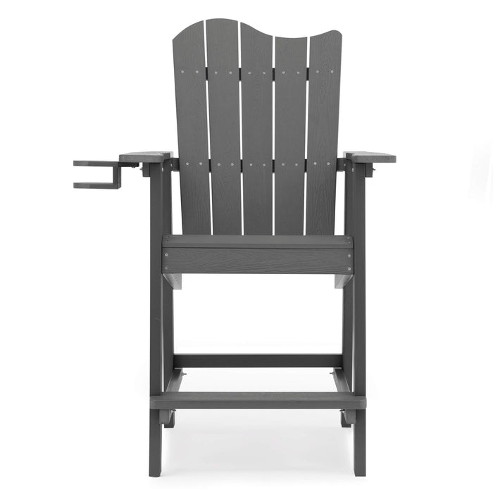 25'' Tall Poly Adirondack Chair with Cup Holder, HDPS Outdoor Bar