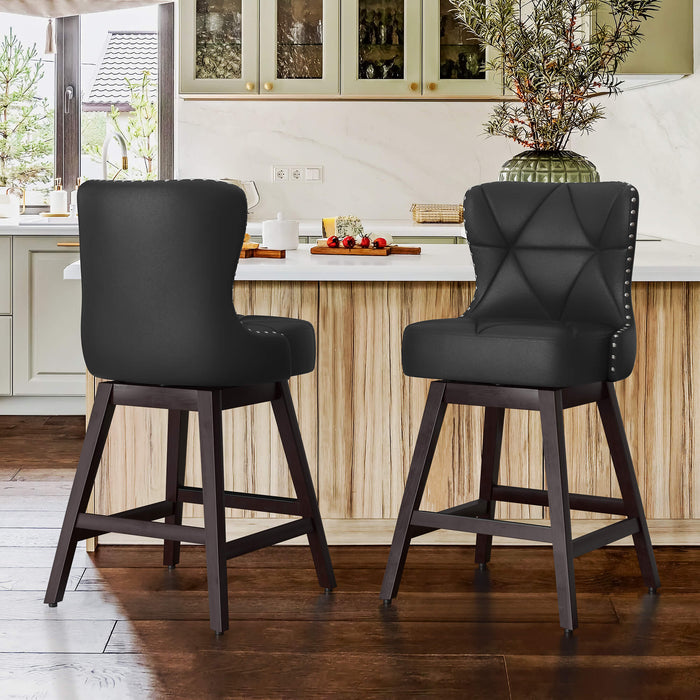 Zora Swivel Counter Stool with Nailhead Trim