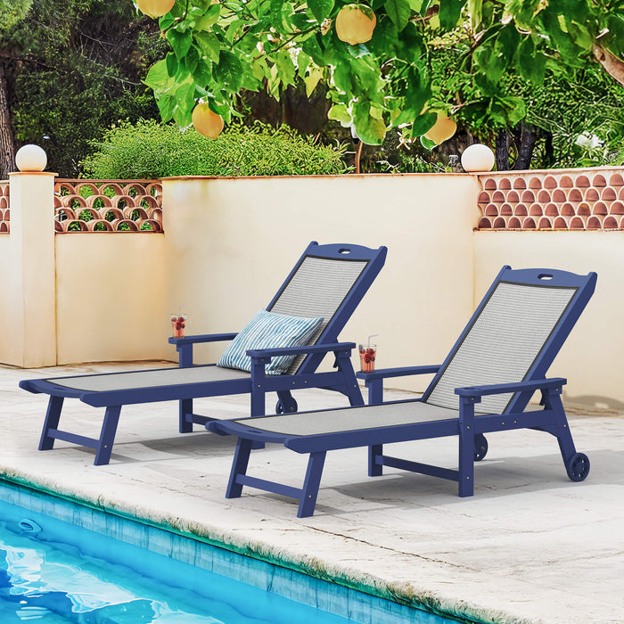 Heidi Outdoor Chaise Lounge Chair with Wheels