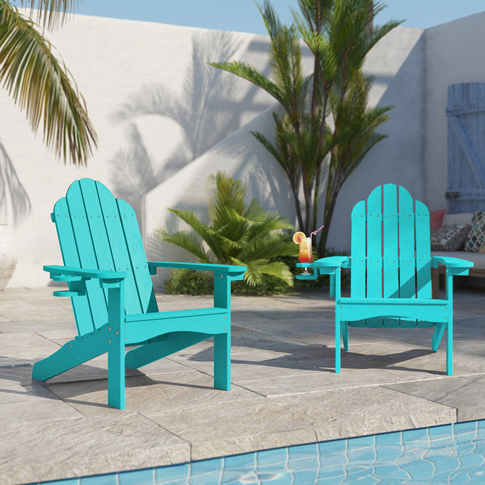 Amanda Non-foldable Adirondack Chair with Cup Holder