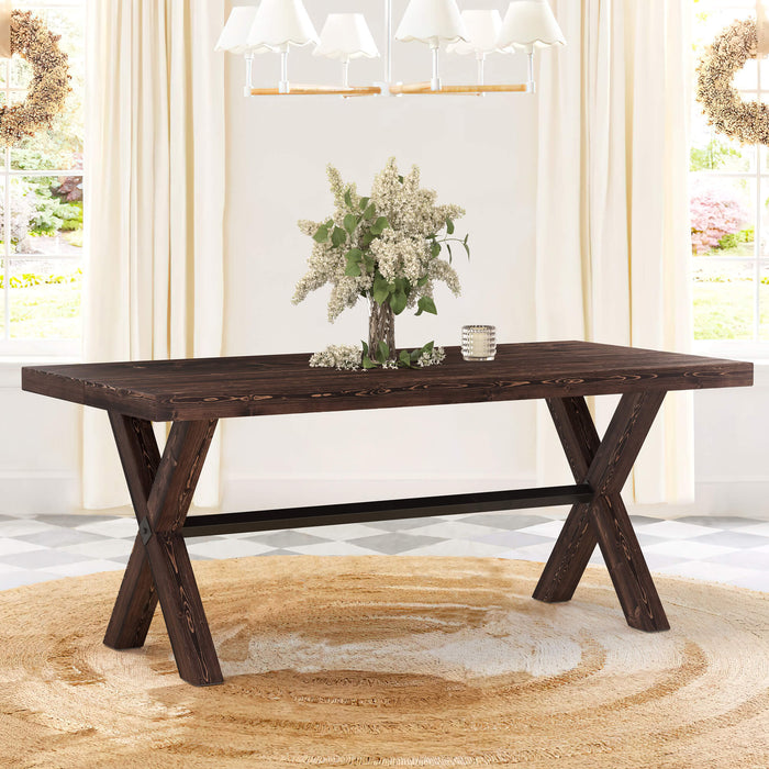 Carlton Wood Dining Table and Bench Set