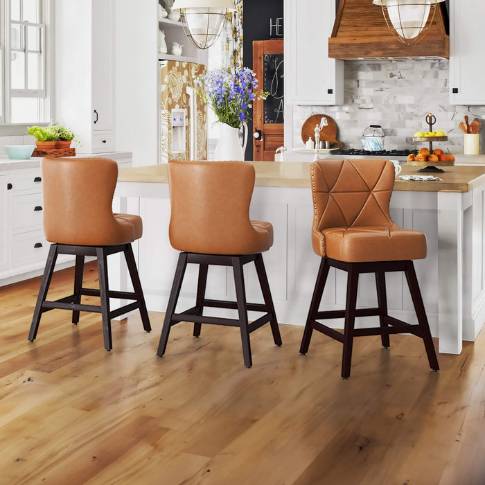 Zora Swivel Counter Stool with Nailhead Trim