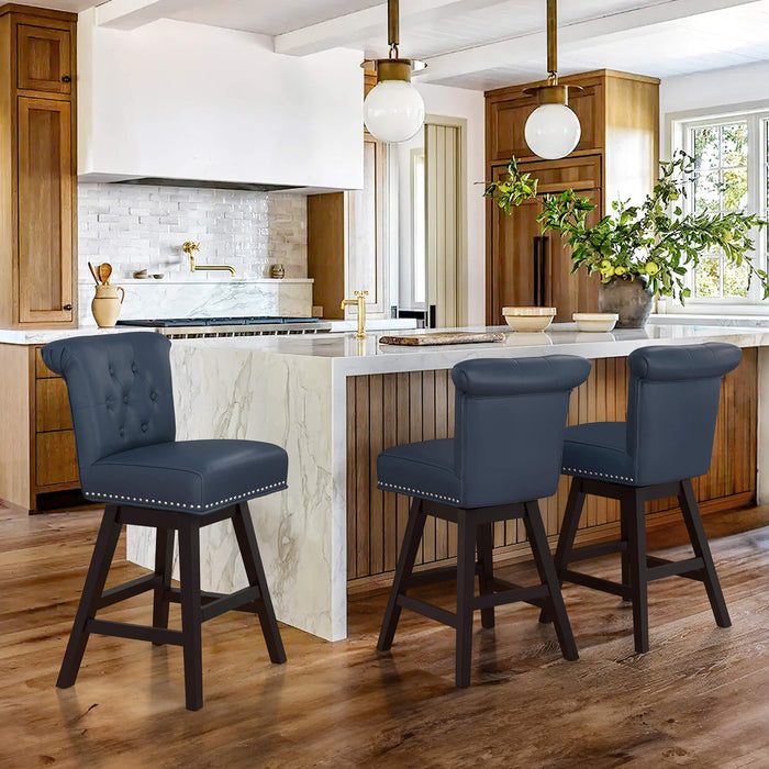Caesar Swivel Counter Stool with Nailhead Trim