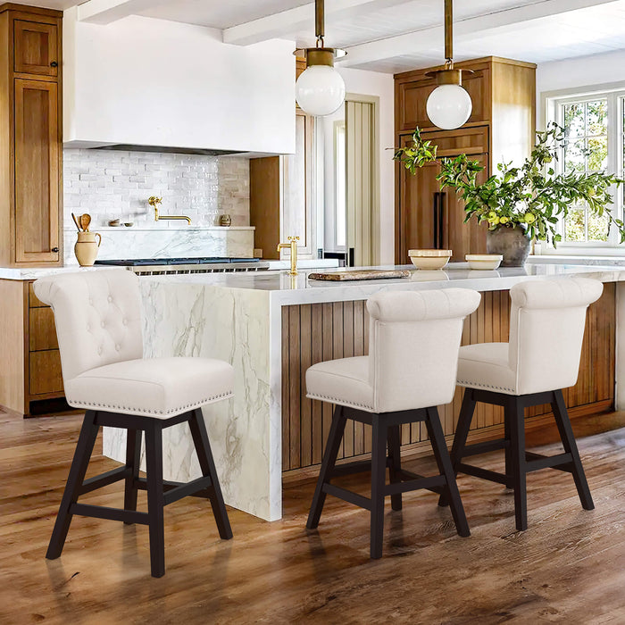 Caesar Swivel Counter Stool with Nailhead Trim