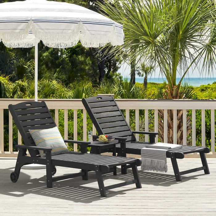 Helen Outdoor Chaise Lounge Chair with Wheels