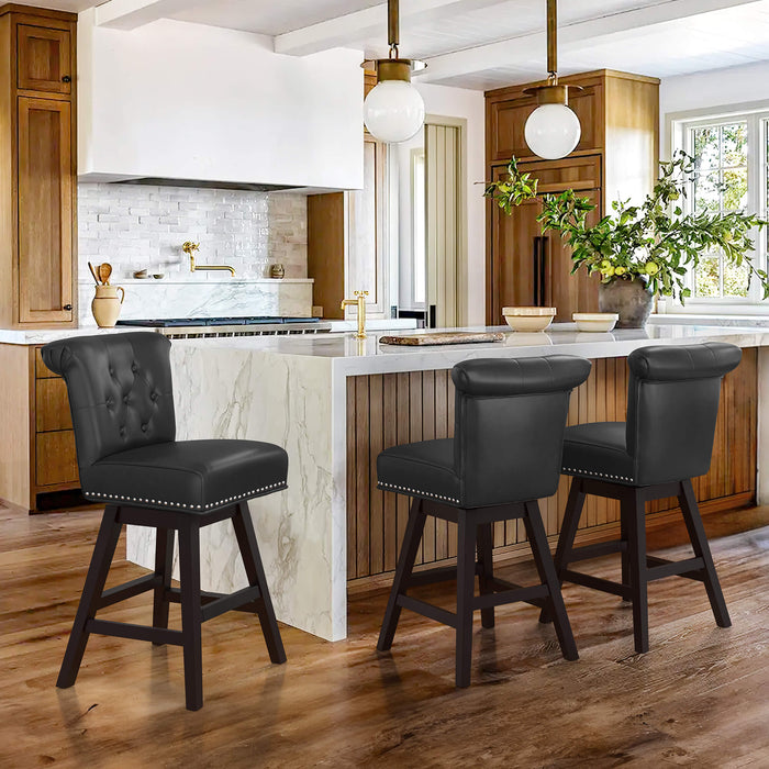 Caesar Swivel Counter Stool with Nailhead Trim
