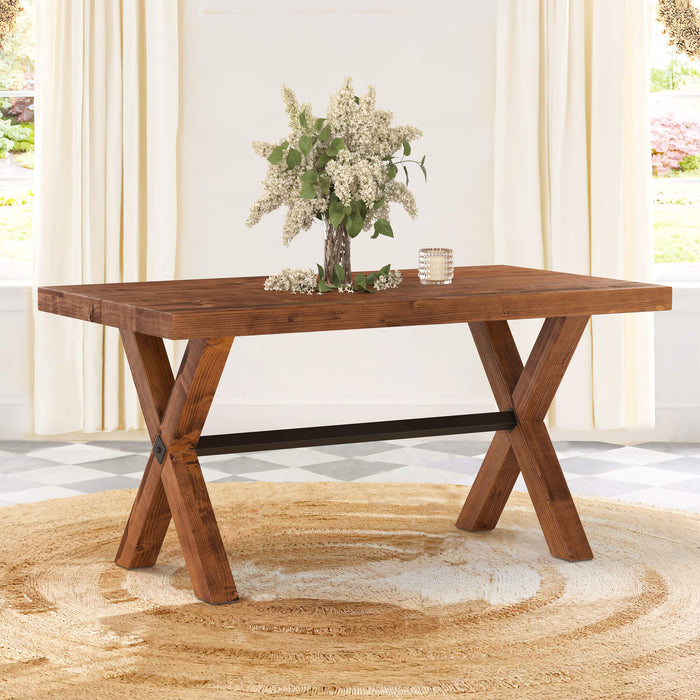 Carlton Wood Dining Table and Bench Set
