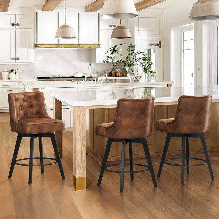 Williston Forge Saleh Bar Counter Stool Sweetcrispy Leather Buy