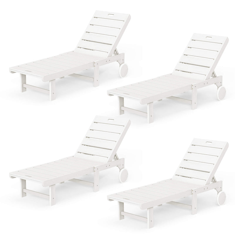 Hayley Outdoor Chaise Lounge Chair with Wheels