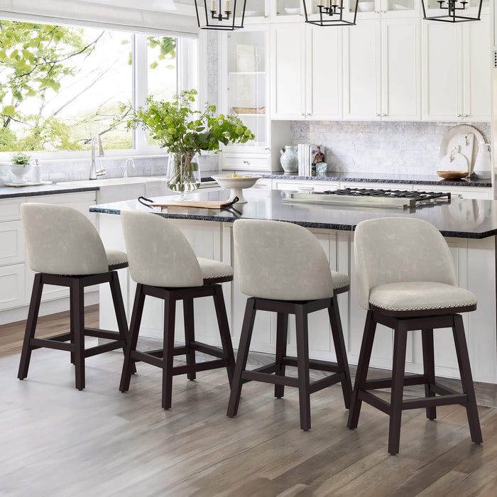 Swivel Counter Height Counter Stools White 26