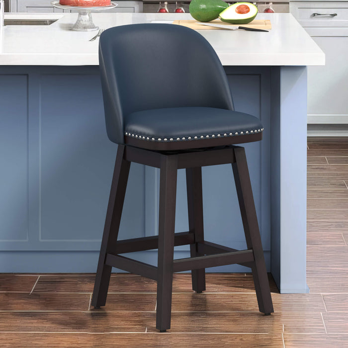 Height Swivel Bar Blue Leather Bar Stool Swivel Bar Stools Set Of
