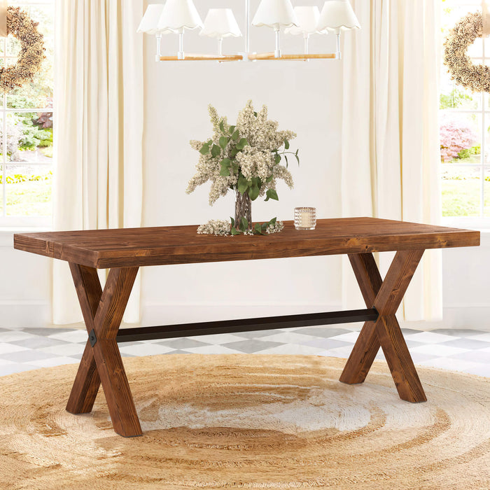 Carlton Wood Dining Table and Bench Set