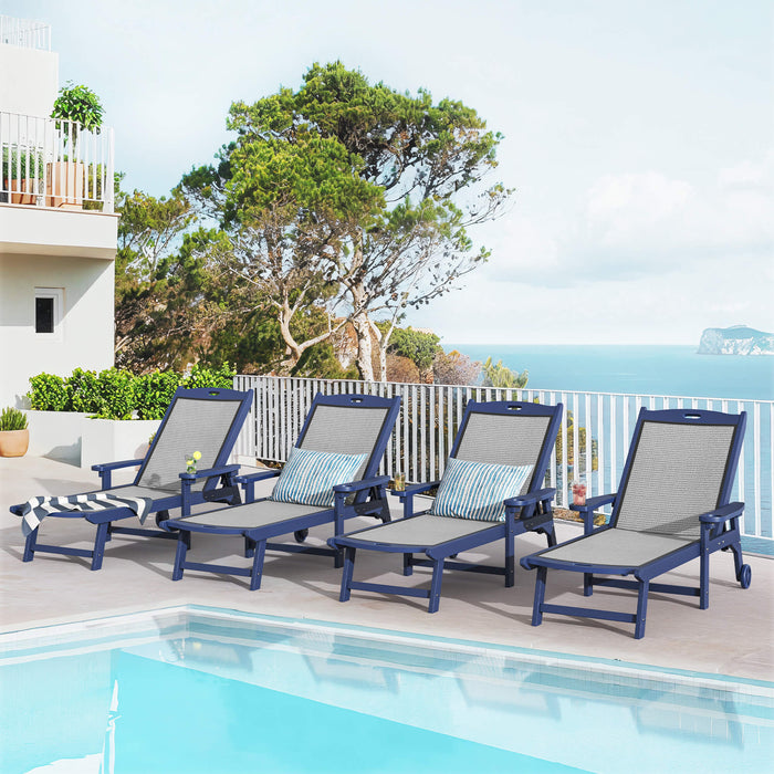 Heidi Outdoor Chaise Lounge Chair with Wheels