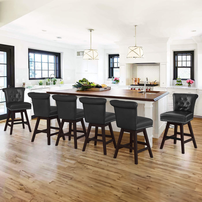 Caesar Swivel Counter Stool with Nailhead Trim