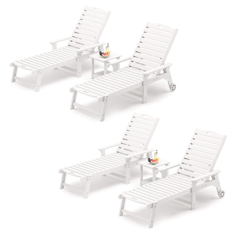 Helen Outdoor Chaise Lounge Chair with Wheels