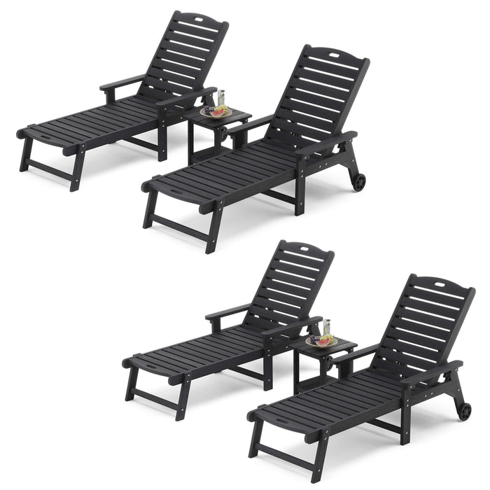 Helen Outdoor Chaise Lounge Chair with Wheels