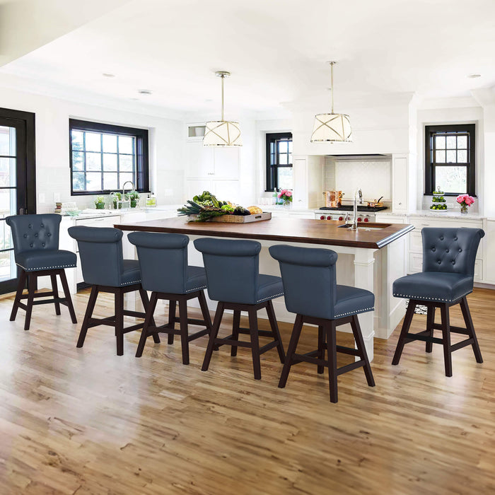 Caesar Swivel Counter Stool with Nailhead Trim