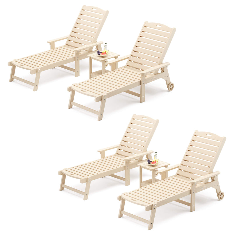 Helen Outdoor Chaise Lounge Chair with Wheels